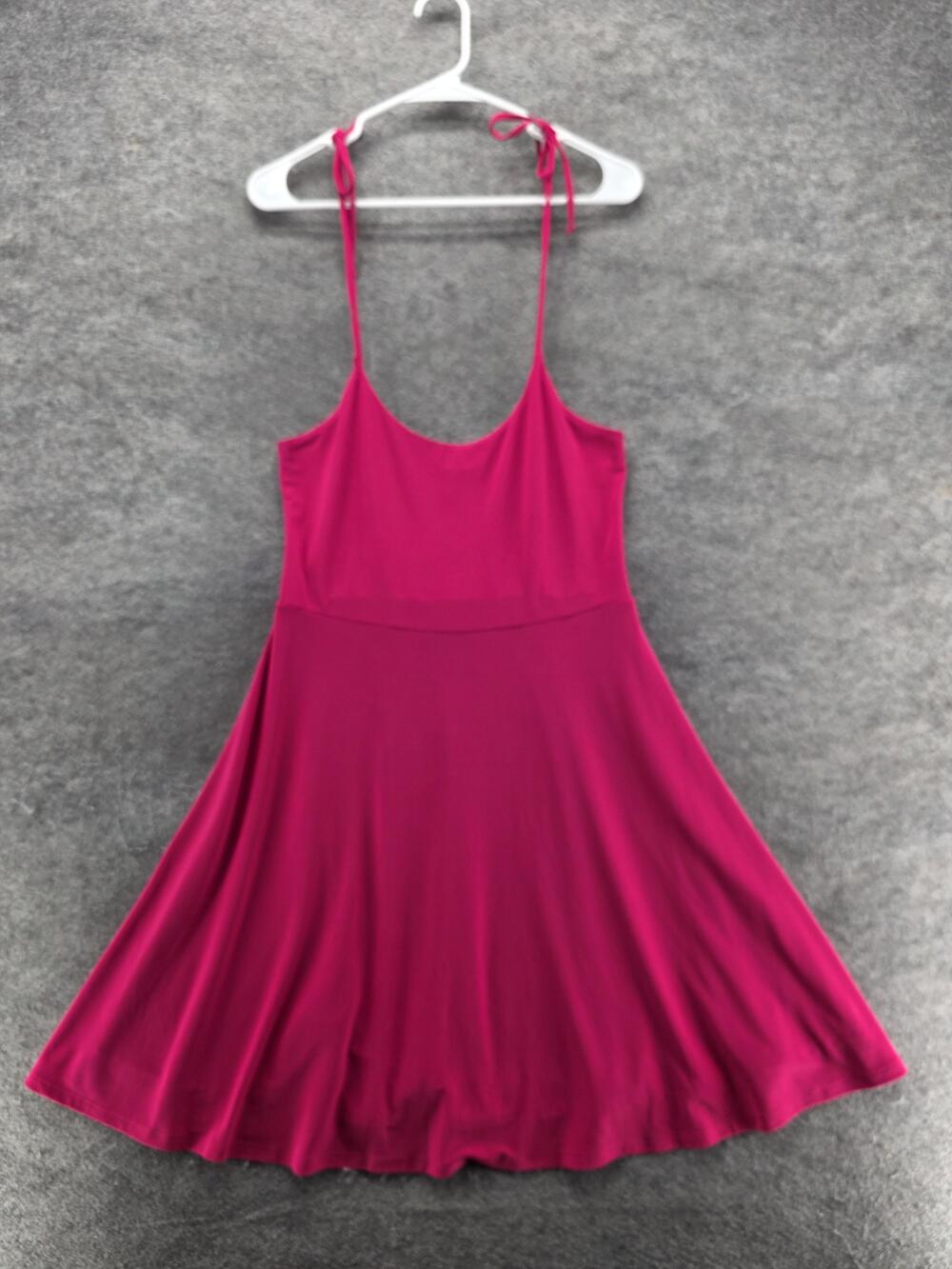 Express Dress Womens M Pink Fit & Flare Midi Sundress Scoop Neck Lined